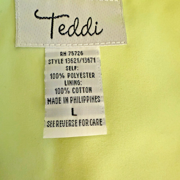 VTG Teddi Womens Lime Green Full Zip Collared Jacket Size Large Casual Hiking - Picture 3 of 11